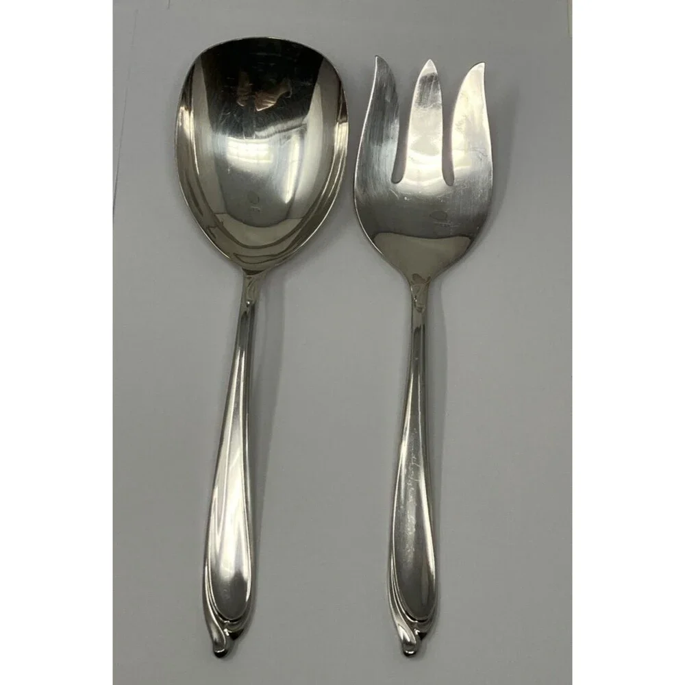 International Deepsilver Silverplate HAPPY ANNIVERSARY Casserole Spoon Meat Fork
